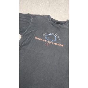 VTG Harley Davidson Shirt Men XL Black Skull Deadman Rider Biker MC Grunge Y2K